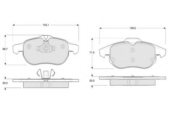 Комплект тормозных колодок, дисковый тормоз PROCODIS FRANCE PF1304