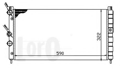 Радиатор, охлаждение двигателя LORO 046-017-0003