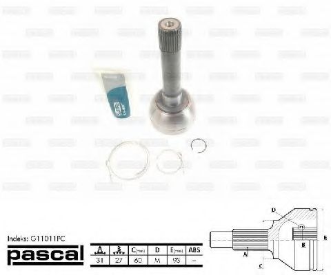 Шарнир, приводной вал PASCAL G11011PC
