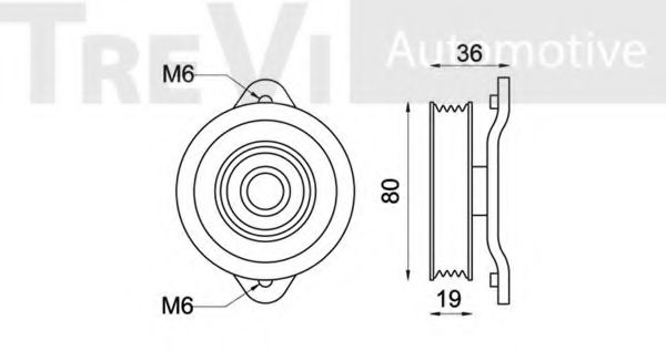 Натяжной ролик, поликлиновой  ремень TREVI AUTOMOTIVE TA1481