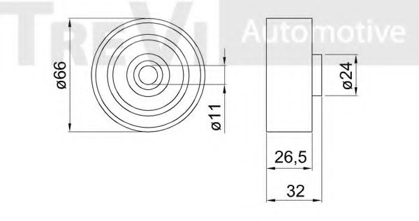 Паразитный / ведущий ролик, поликлиновой ремень TREVI AUTOMOTIVE TA1644