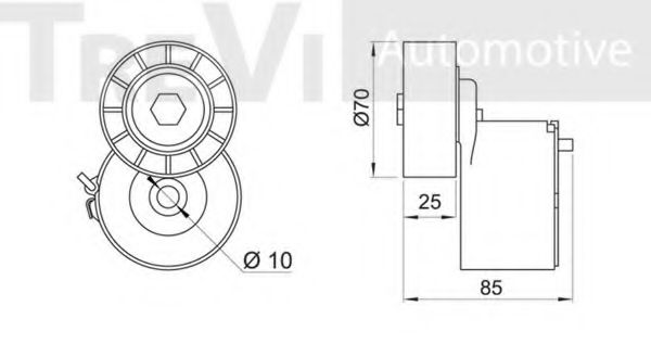 Натяжная планка, поликлиновой ремень TREVI AUTOMOTIVE TA1938