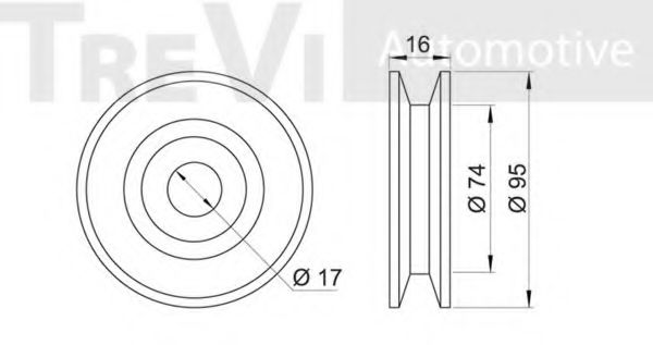 Паразитный / ведущий ролик, поликлиновой ремень TREVI AUTOMOTIVE TA1101
