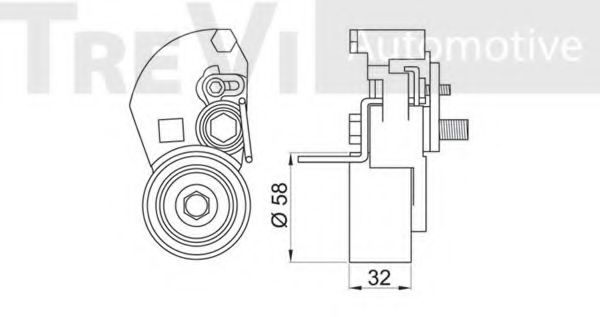 Натяжной ролик, ремень ГРМ TREVI AUTOMOTIVE T2273