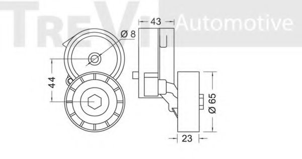 Натяжной ролик, поликлиновой  ремень TREVI AUTOMOTIVE T2105