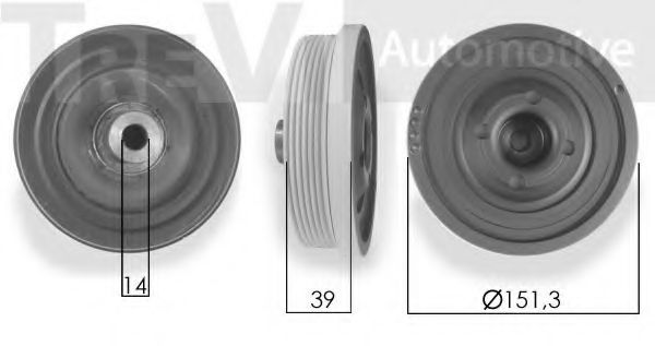 Ременный шкив, коленчатый вал TREVI AUTOMOTIVE PC1038