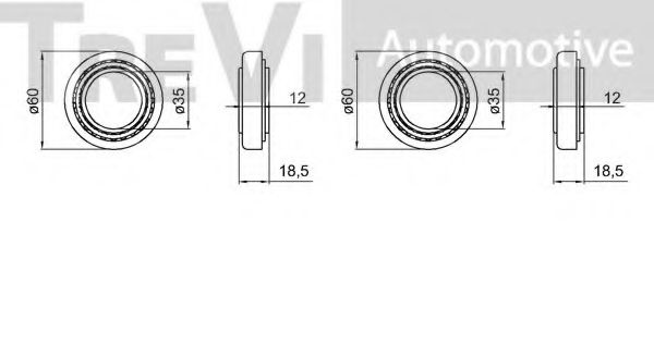 Комплект подшипника ступицы колеса TREVI AUTOMOTIVE 30492