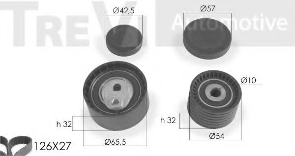 Комплект ремня ГРМ TREVI AUTOMOTIVE KD1214