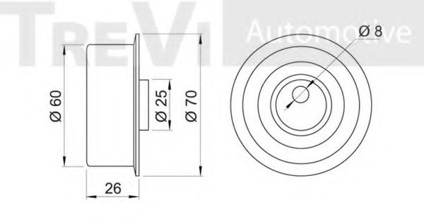 Натяжной ролик, ремень ГРМ BERTOLOTTI 57519