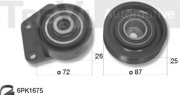 Поликлиновой ременный комплект TREVI AUTOMOTIVE KA1052