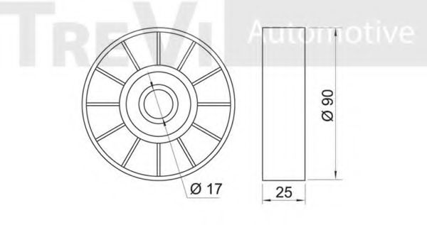 Паразитный / ведущий ролик, поликлиновой ремень TREVI AUTOMOTIVE TA1464