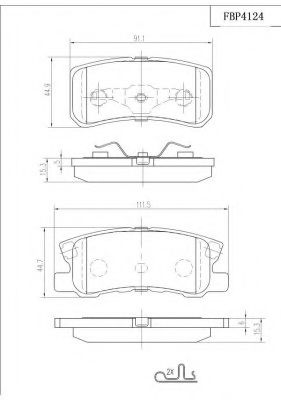 Комплект тормозных колодок, дисковый тормоз FI.BA FBP4124