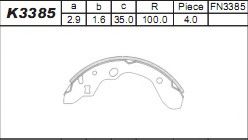 Комплект тормозных колодок ASIMCO K3385