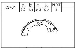 Комплект тормозных колодок ASIMCO K3761