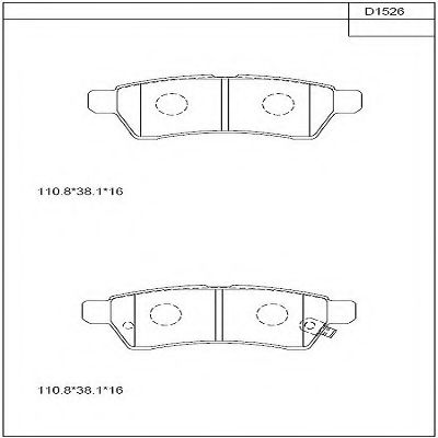 Комплект тормозных колодок, дисковый тормоз ASIMCO KD1526