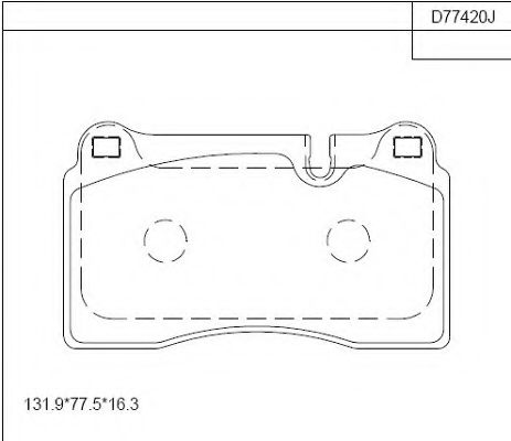 Комплект тормозных колодок, дисковый тормоз ASIMCO KD77420