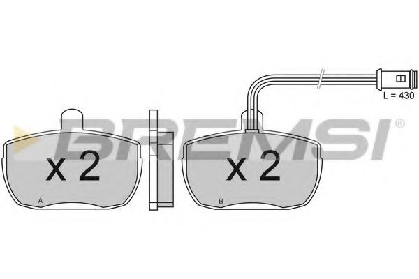 Комплект тормозных колодок, дисковый тормоз BREMSI BP2315-1