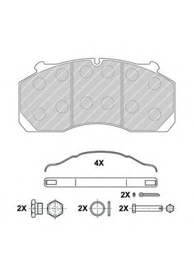 Комплект тормозных колодок, дисковый тормоз FERODO FCV1821B