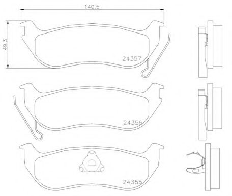 Комплект тормозных колодок, дисковый тормоз BREMBO P 37 009