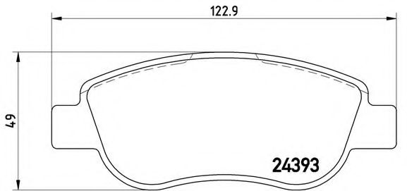 Комплект тормозных колодок, дисковый тормоз BREMBO P 68 049