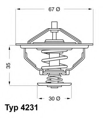 Термостат, охлаждающая жидкость WAHLER 4231.80D