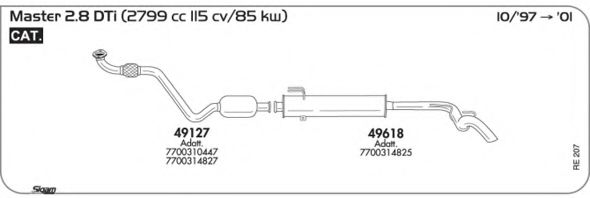 Система выпуска ОГ AKS DASIS SGRE207