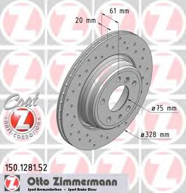 Тормозной диск ZIMMERMANN 150.1281.52