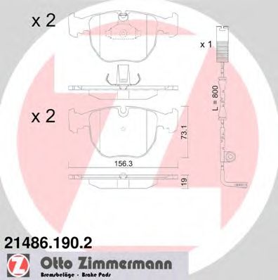 Комплект тормозных колодок, дисковый тормоз ZIMMERMANN 21642