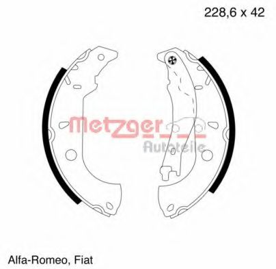 Комплект тормозных колодок METZGER MG 624