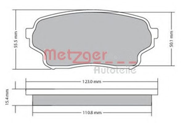 Комплект тормозных колодок, дисковый тормоз METZGER 1170669