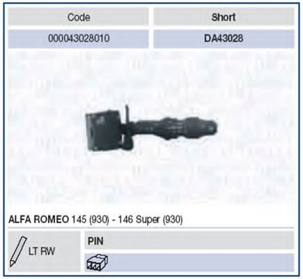 Выключатель на колонке рулевого управления MAGNETI MARELLI 43028