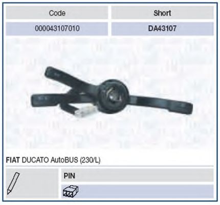 Выключатель на колонке рулевого управления MAGNETI MARELLI 43107