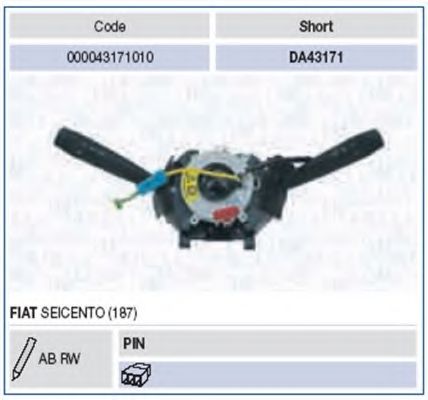 Выключатель на колонке рулевого управления MAGNETI MARELLI 000043171010