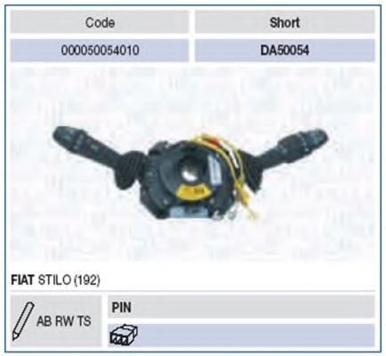 Выключатель на колонке рулевого управления MAGNETI MARELLI 000050054010