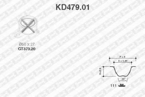 Комплект ремня ГРМ SNR KD479.01
