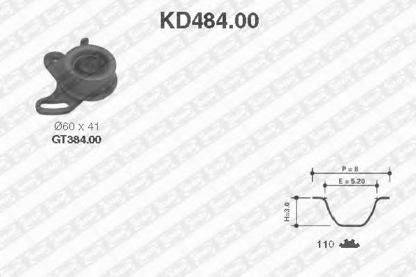 Комплект ремня ГРМ SNR KD484.00