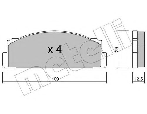 Комплект тормозных колодок, дисковый тормоз METELLI 22-0001-1