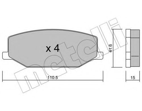 Комплект тормозных колодок, дисковый тормоз METELLI 22-0097-0