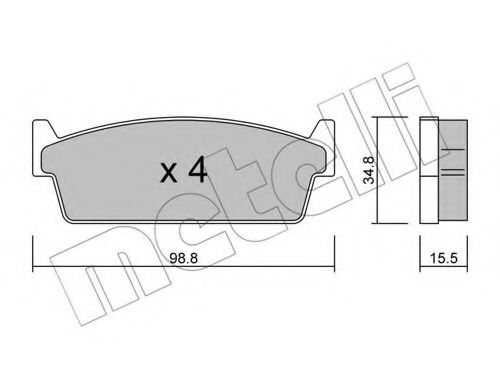 Комплект тормозных колодок, дисковый тормоз METELLI 22-0493-0