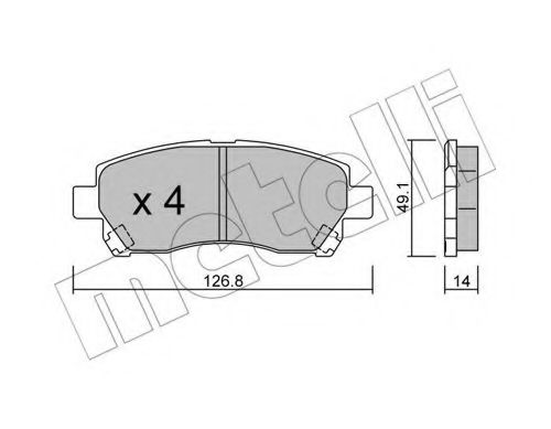 Комплект тормозных колодок, дисковый тормоз METELLI 22-0929-0