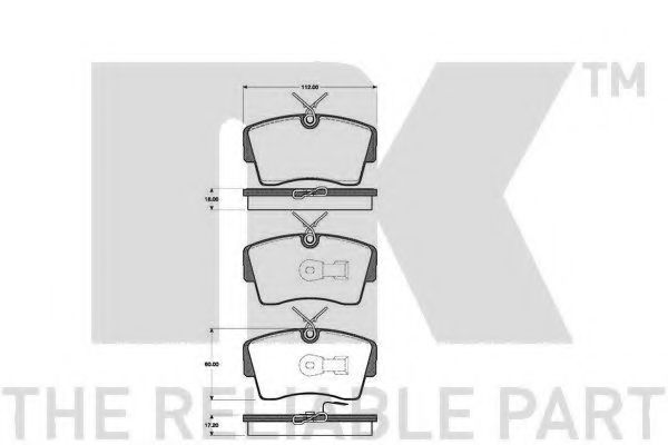 Комплект тормозных колодок, дисковый тормоз NK 223610