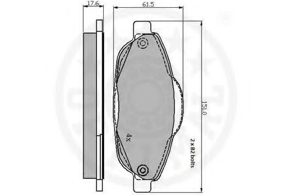 Комплект тормозных колодок, дисковый тормоз OPTIMAL 12340