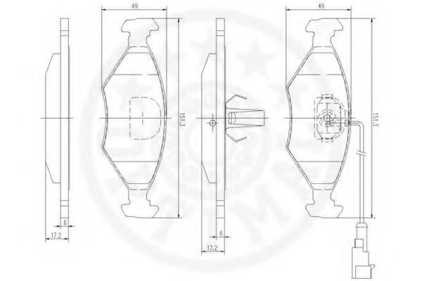 Комплект тормозных колодок, дисковый тормоз OPTIMAL 12530