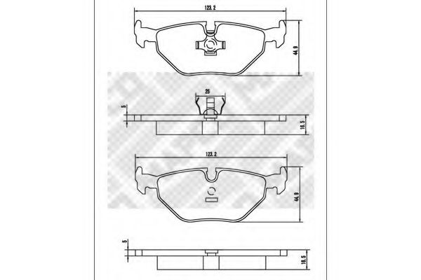 Комплект тормозных колодок, дисковый тормоз MAPCO 181051