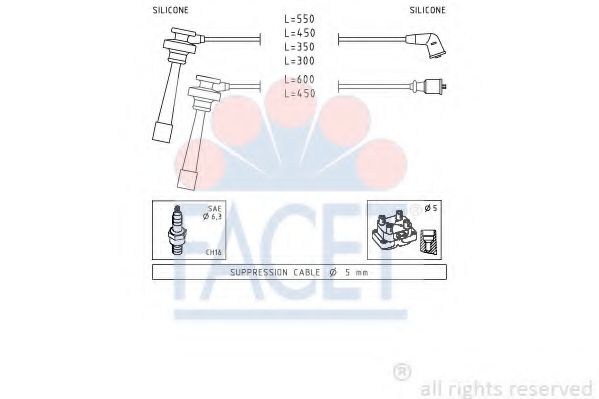 Комплект проводов зажигания FACET 4.9344