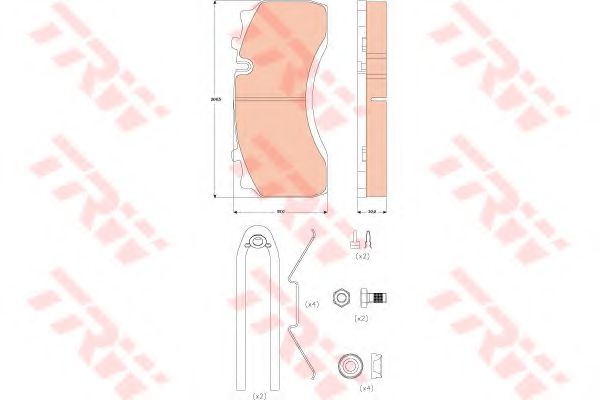 Комплект тормозных колодок, дисковый тормоз TRW 29142