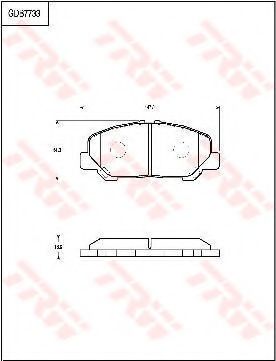 Комплект тормозных колодок, дисковый тормоз TRW GDB7733