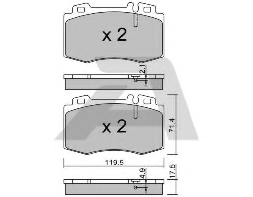 Комплект тормозных колодок, дисковый тормоз AISIN BPMB-1006