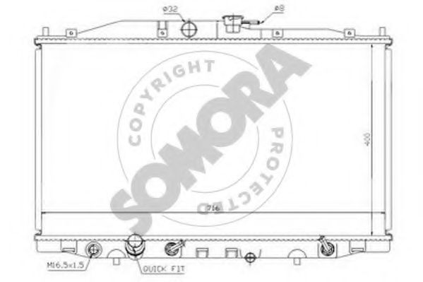 Радиатор, охлаждение двигателя SOMORA 122740