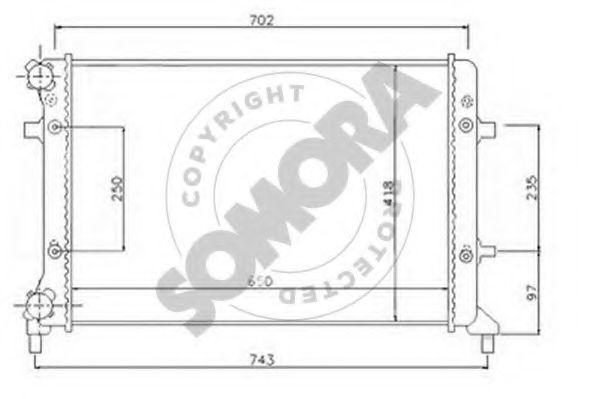 Радиатор, охлаждение двигателя SOMORA 351040B